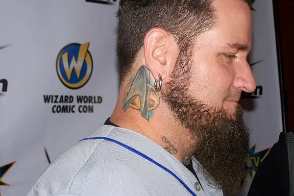I couldn't resist a shot of Chris 51's neck tattoo