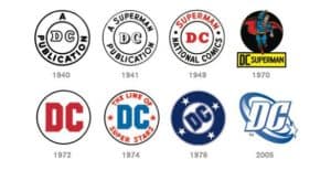 DC Comics logos over the years