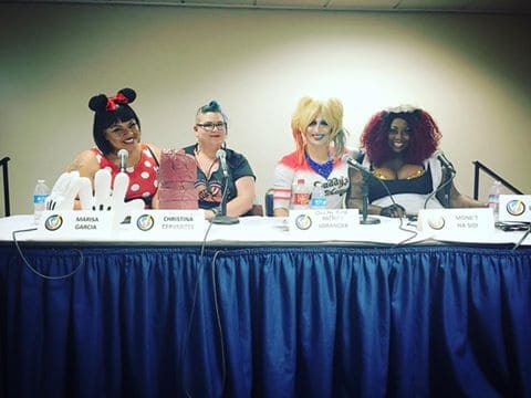 Body Image & Diversity in Comics, Cosplay and PopCulture panel @ Wizard World Sacramento on June 18th, 2016 (l.-r.) Host Marisa Garcia, Tina Cervantes, Charity Kase and Mone't Ha-Sidi
