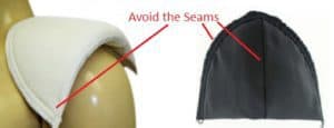 Avoid shoulder pads with seams